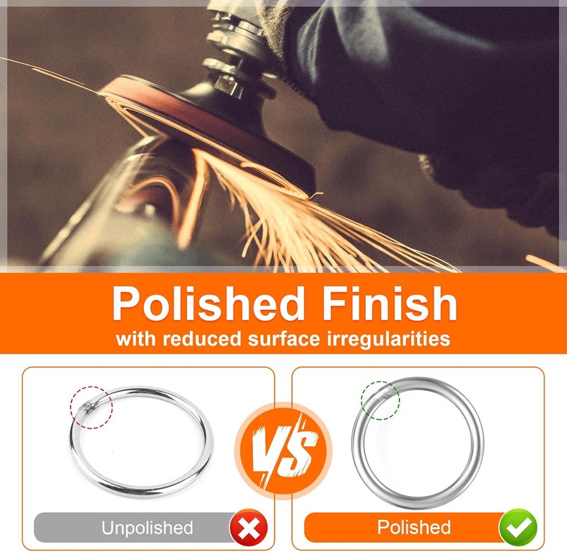 BEYOURD 1-1/2 inch Metal O Rings, Stainless Steel Round Ring Buckles, Solid Welded Metal Ring for Dog Collars, Macrame, Hanging Strap Slings - Image 3